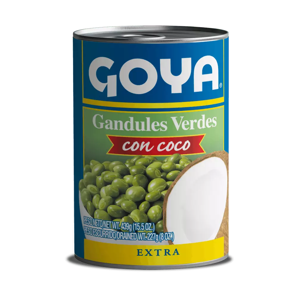 GANDULES VERDES CON COCO GOYA LATA 425 GR Lote 1/1: B200514347, fecha cad: 12/12/28,