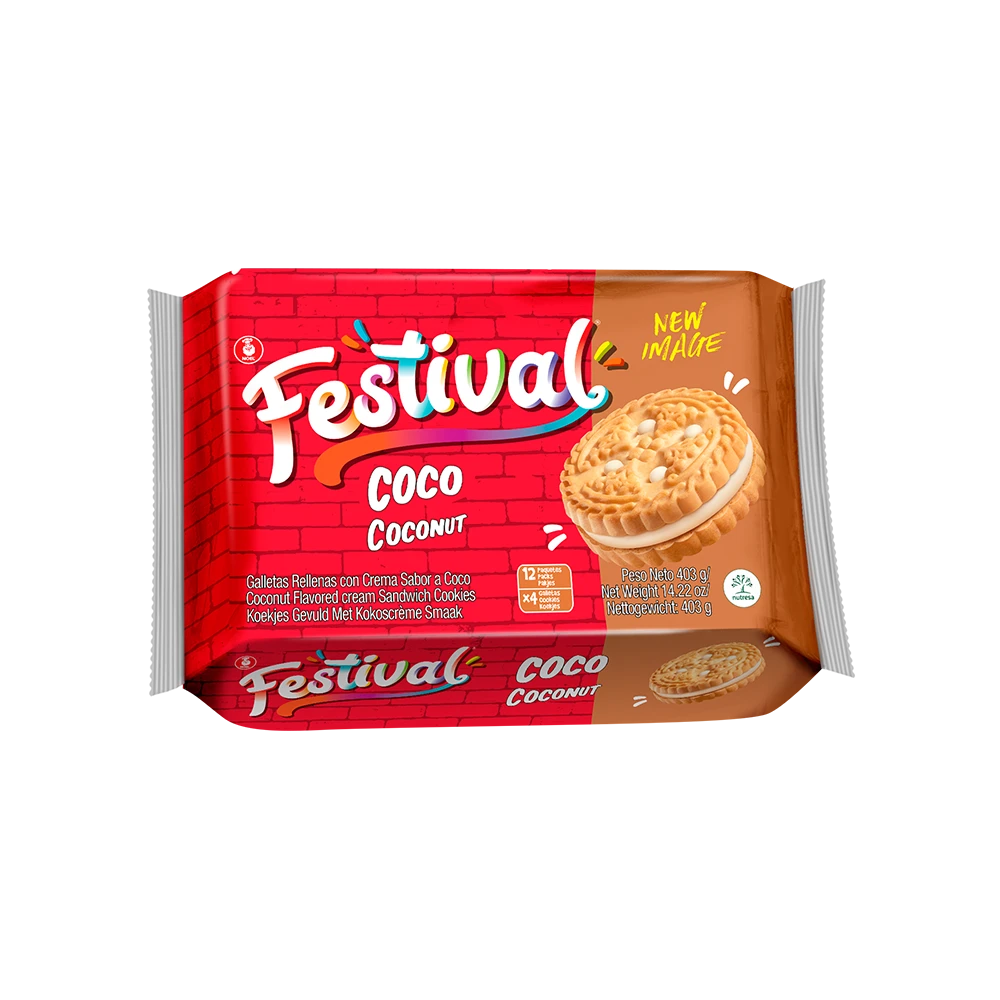 GALLETA FESTIVAL COCO BOLSA 403 GR 12 PAQ Lote 1/1: 202437, fecha cad: 03/03/26,