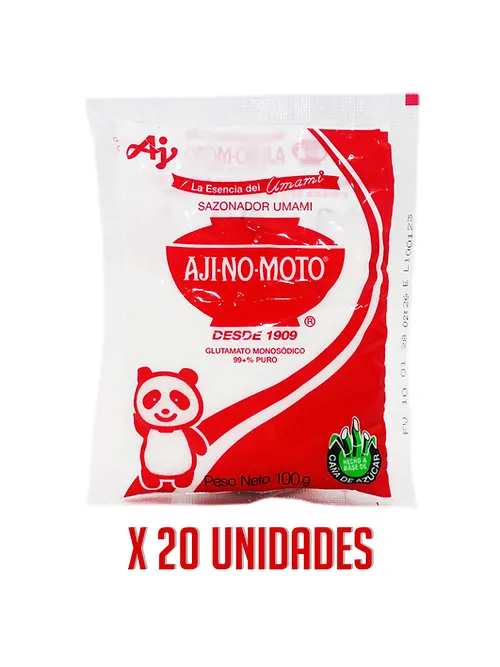 AJINOMOTO BOLSA 100gr x 20 und 02/03/2029 Lote:L020324