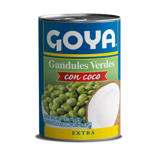 GANDULES VERDES CON COCO GOYA LATA 425 GR Lote 1/1: B200514347, fecha cad: 12/12/28,